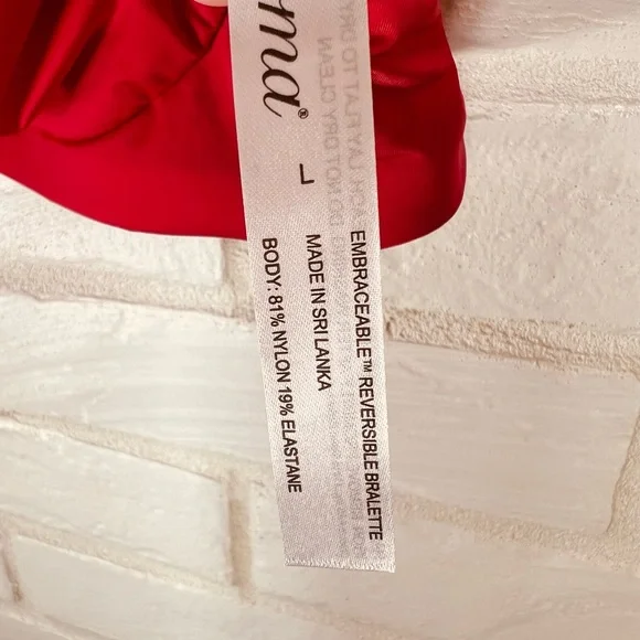 NWT Soma Embraceable Reversible Soft Bralette Wireless Large Raphael Red #0586 - Picture 5 of 9